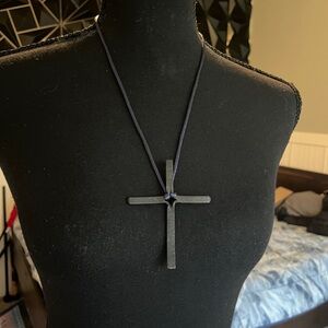 Large iron cross necklace